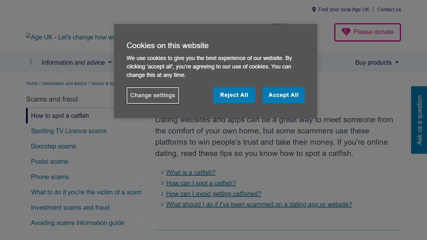 How to spot a catfish – catfish meaning and advice | Age UK