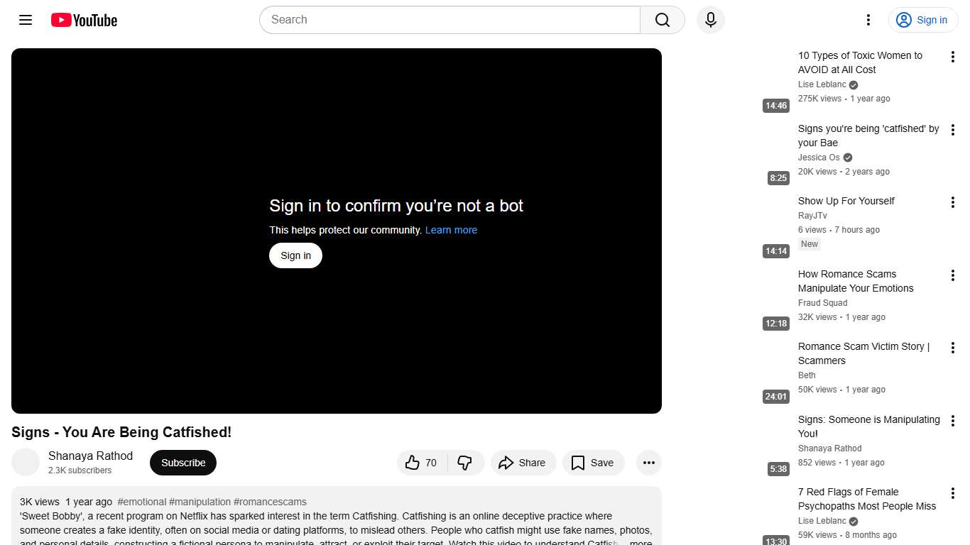 Signs - You Are Being Catfished! - YouTube